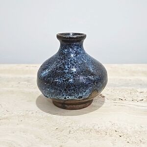 Blue handmade ceramic bud vase